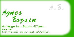 agnes bozsin business card